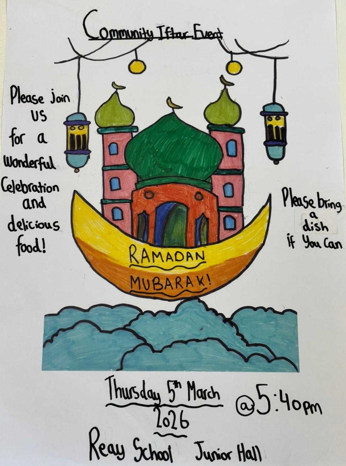 Iftar Event - Thursday 5th March at 5:40pm