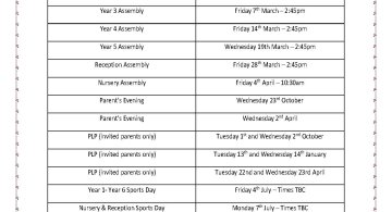 Important Dates for 2024/2025